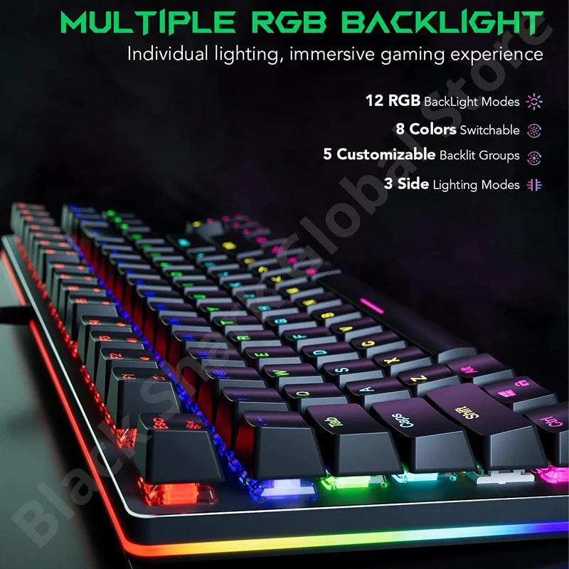 Игровая клавиатура Black Shark BS-K1 RGB подсветка 87 клавиш механический TKL дизайн синий