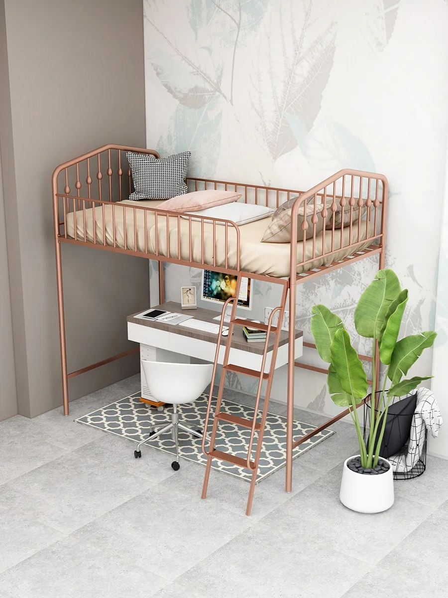 Поднятая кровать под кроватью пустая Лофт-кровать односпальная верхняя для