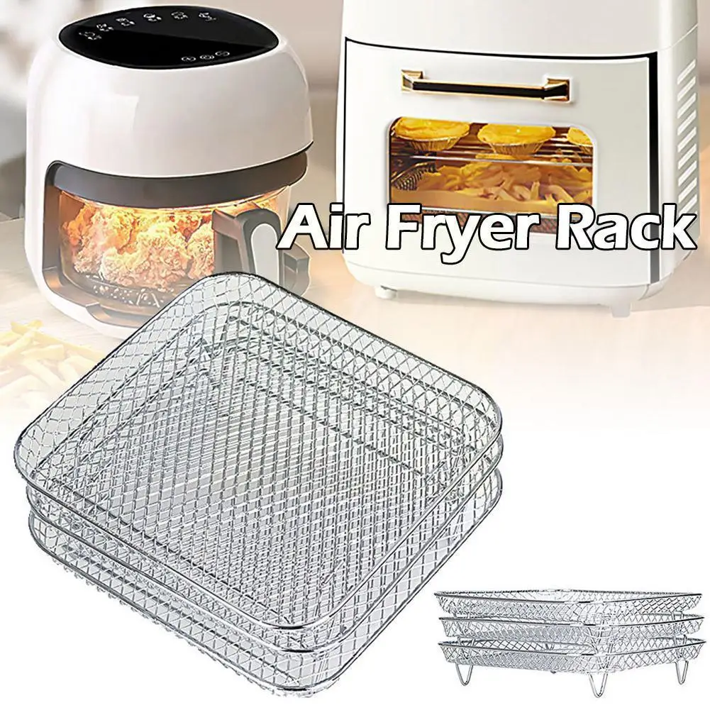 

8-дюймовая стойка для фритюрницы, квадратные три Штабелируемых стойки, стойка для фритюрницы, многослойные стальные аксессуары для воздуха ...