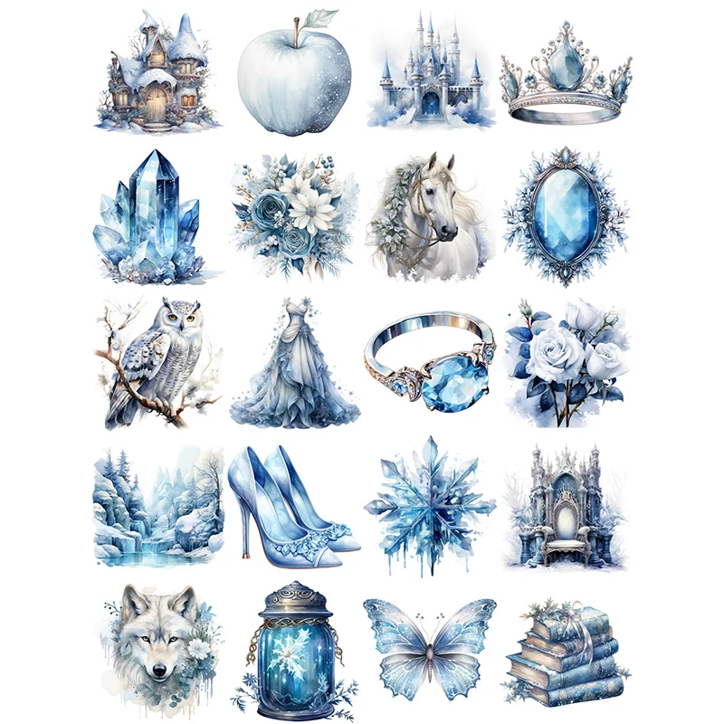 20 шт./упаковка декоративные наклейки лед и снег