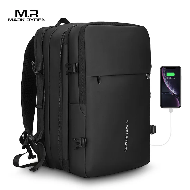 

Mark Ryden Expandable Men Backpack Fits 17 inch Laptop USB Recharging Travel Male Bag Mochila