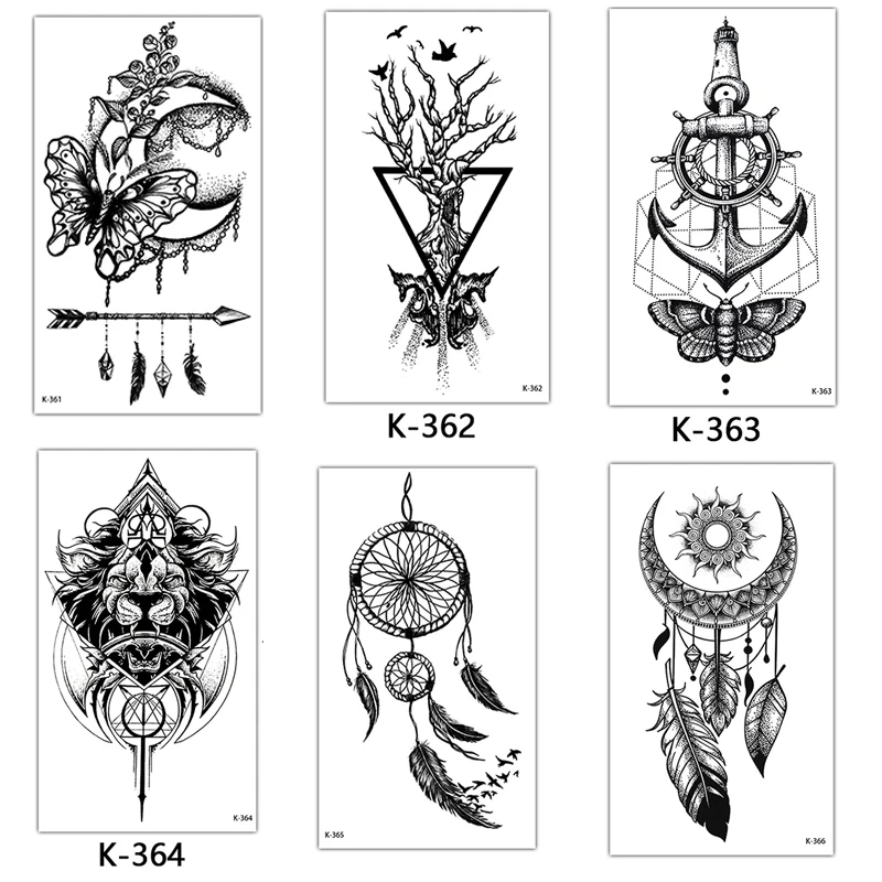 

Sketch Tattoo Stickers Waterproof Semi Permanent Tattoo For Adult Women Man Fake Tattoo Words English Alphabet Flower Butterfly