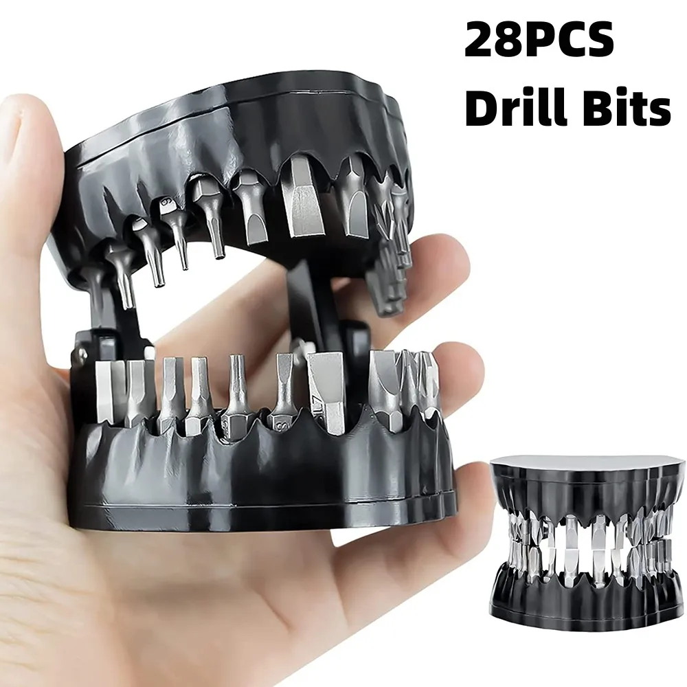 

Screwdriver Bit Organizing Holder Set Drill Bit Holder,1/4” Hex Bit Screwdriver,Magnetic Gums with 28PCS Bits