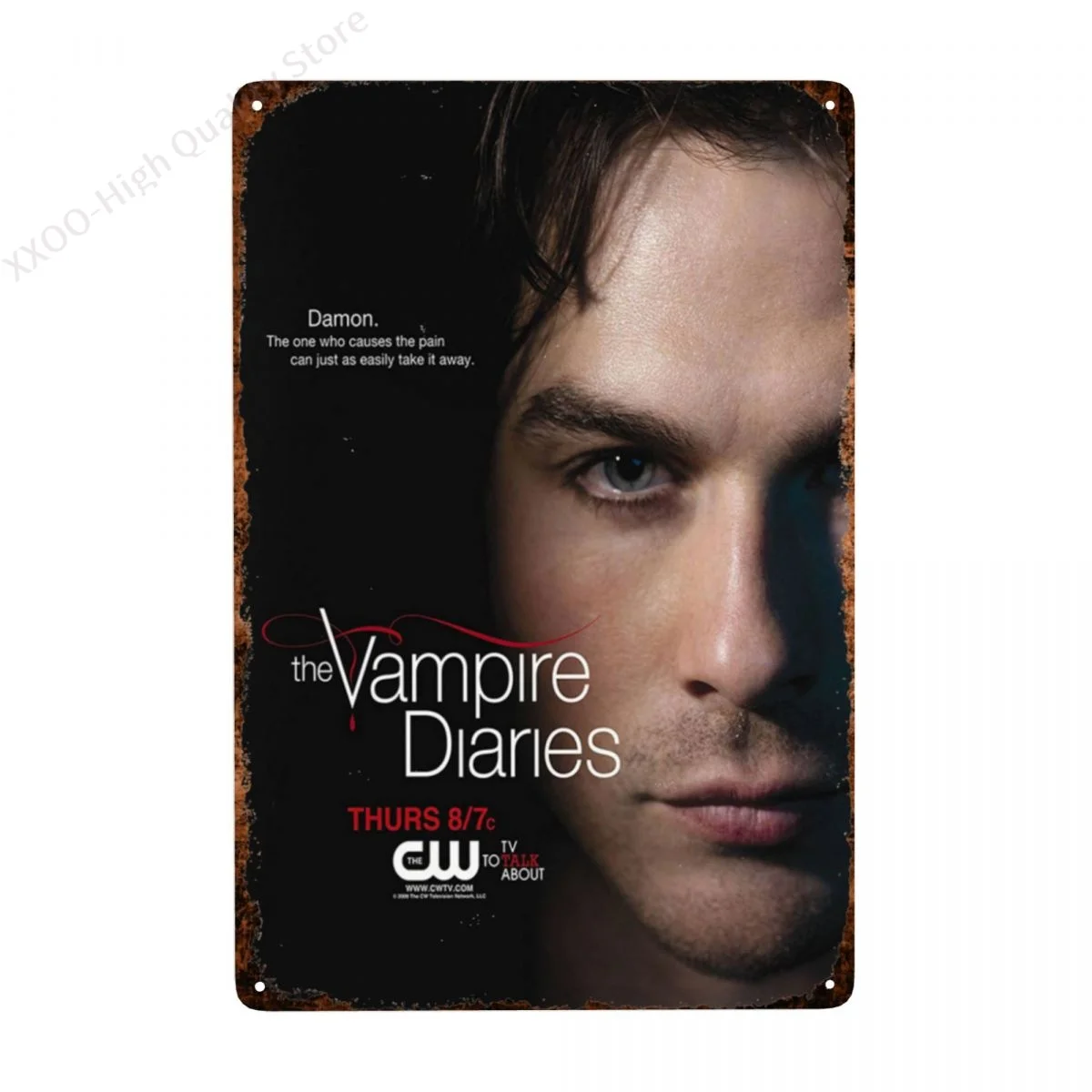 

The Vampire Diaries Poster - Vintage Metal Tin Sign Poster Plaque Wall Decor Bar Cafe Garden Outdoor Decorations Garage