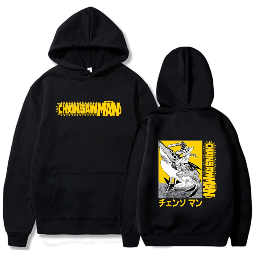 

Japanese Anime Graphic Hoodie Harajuku Manga Chainsaw Man Print Sweatshirt Regular Fit Long Sleeve Pullovers Unisex Gothic Kpop