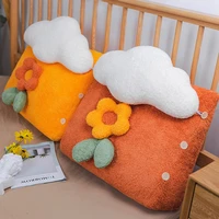 cute flower pillow ins bedside cushion sofa soft fluffy throw pillows lovely plush oreiller dormitory triangle back cushions