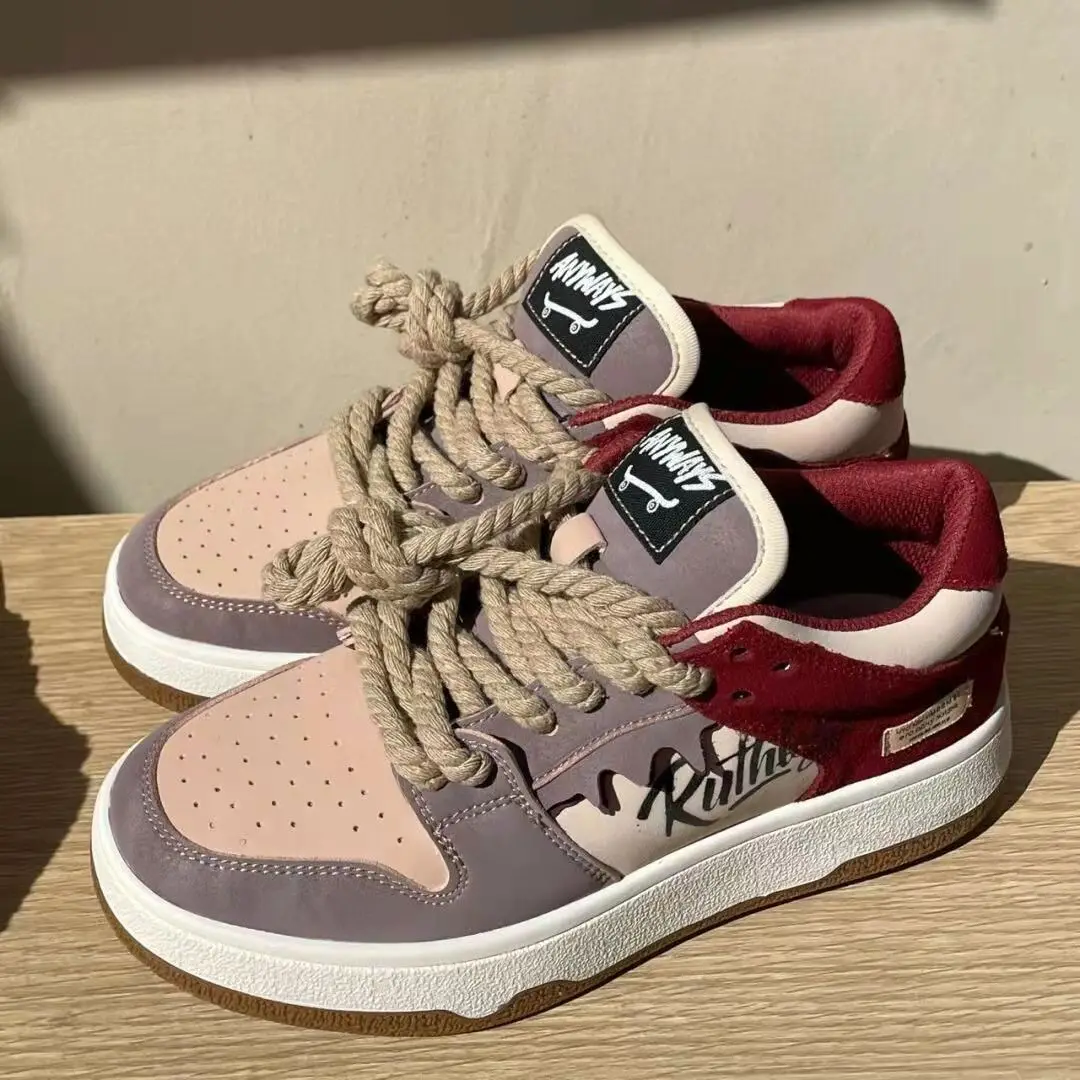 Кроссовки женские на толстой подошве Вулканизированная подошва шнуровке