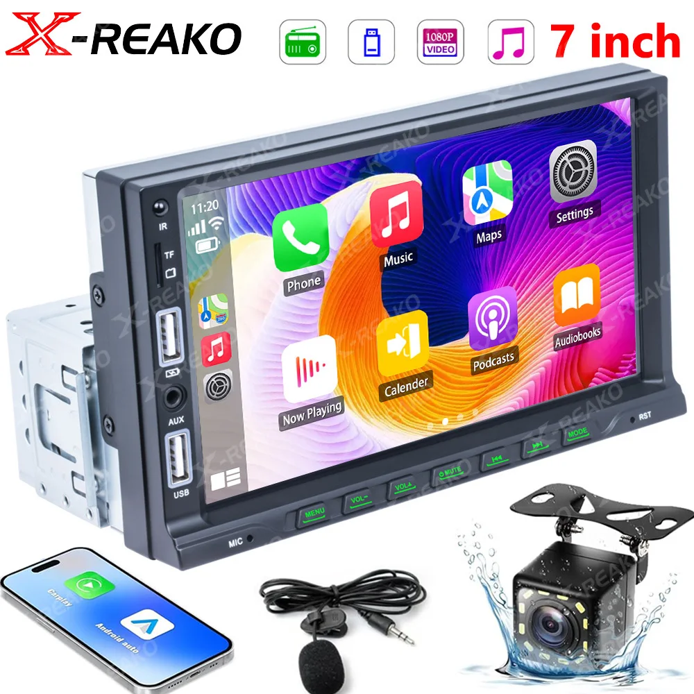 X-REAKO 7-дюймовый сенсорный экран Автомобильный радиоприемник Мультимедийный