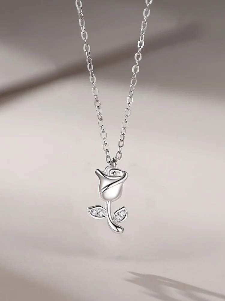 Ожерелье Vana с шипами и розой из стерлингового серебра для женщин