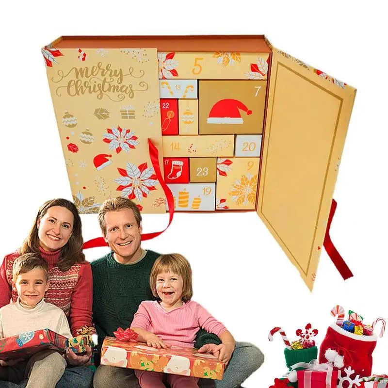

Advent Calendar Boxes Double-opening Christmas countdown calendar gift box Christmas advent gift box Refillable Advent Gift Box