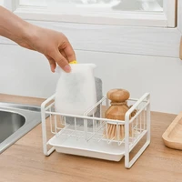 Sink Shelf Storage Basket Rack Kitchen Cupboard Organiser Heavy Duty White Metal Soap Sponge Drainer Drip Tray