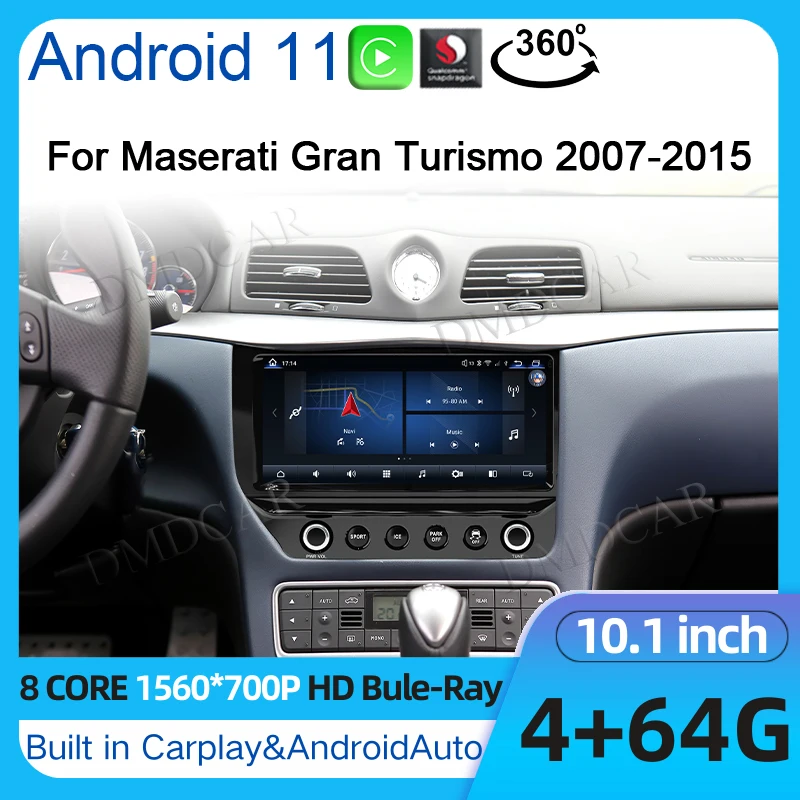 

10.1" Qualcomm Android 11 Car Multimedia Player Stereo Receiver Radio for Maserati GT GranTurismo 2007-2015 with 4G Carplay DSP