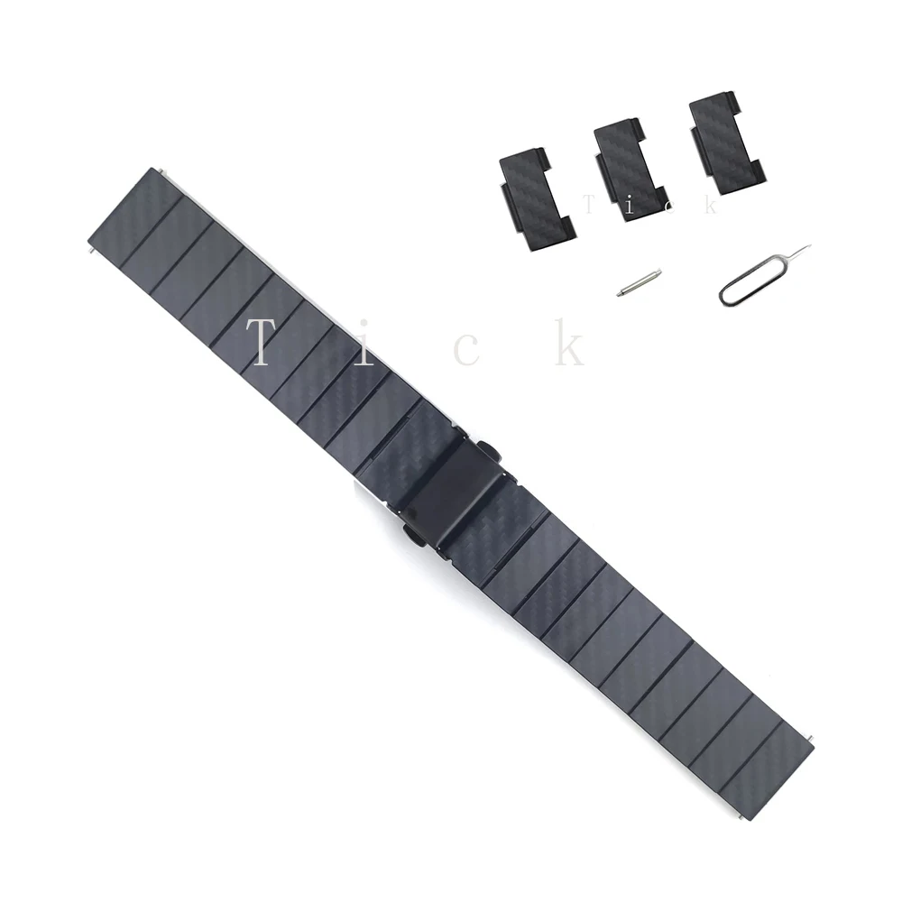 For Samsung Galaxy Watch 3 45  41mm strap For Amazfit Gtr 2 Gts 2 Bip Lite Huawei GT2 GT 22mm carbon fiber mixed material strap
