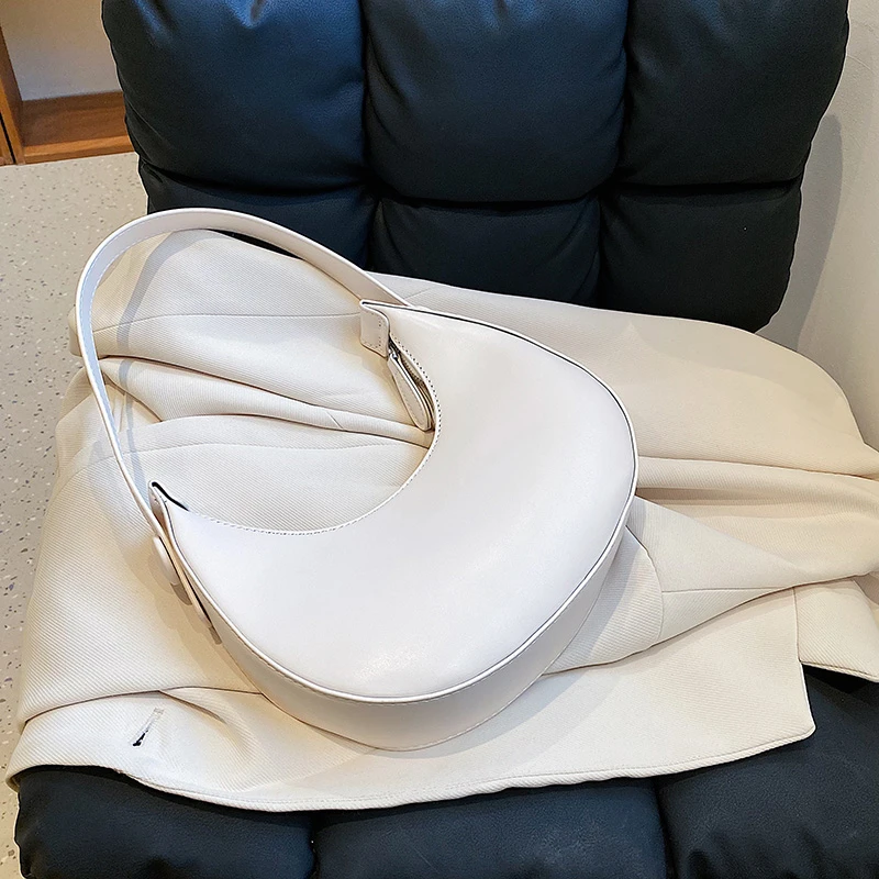 Shoulder Bag for Women Solid Color Small PU Leather 2023 Cute Hobo Trend Handbags and Purse Lady Sweet Tote with Zipper