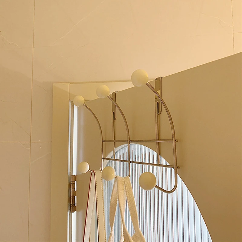 

Korean Style Cream Color Metal Clothes Hat Holder Three Hooks Hooks Over Door Home Kids Room Nursery Decoration