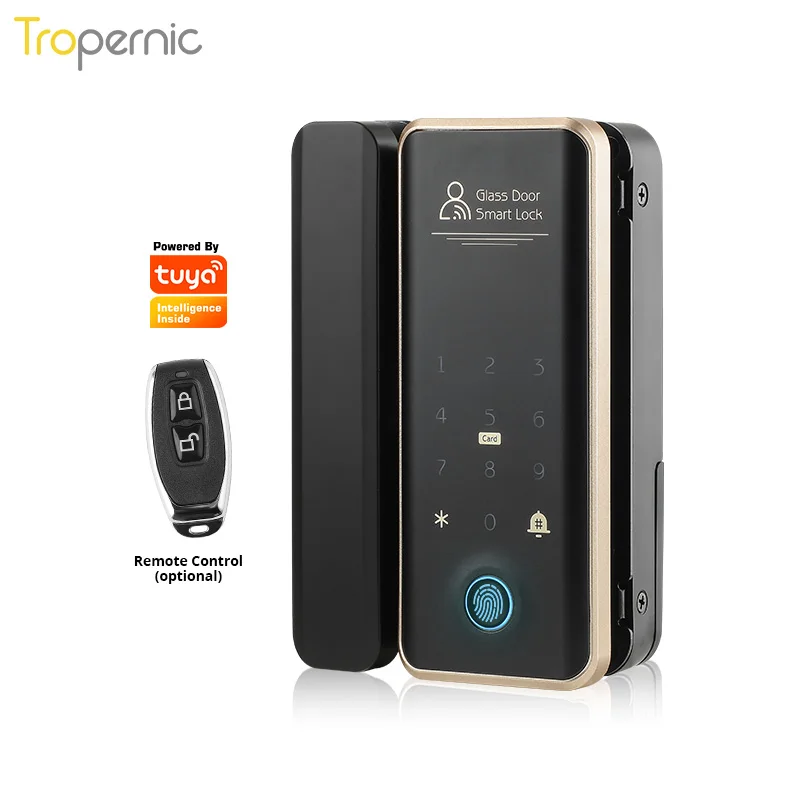 Tuya Bluetooth Lock Door Fingerprint Smart Electronic Digital Aluminum Hook Frameless Frame Glass With Doorbell |