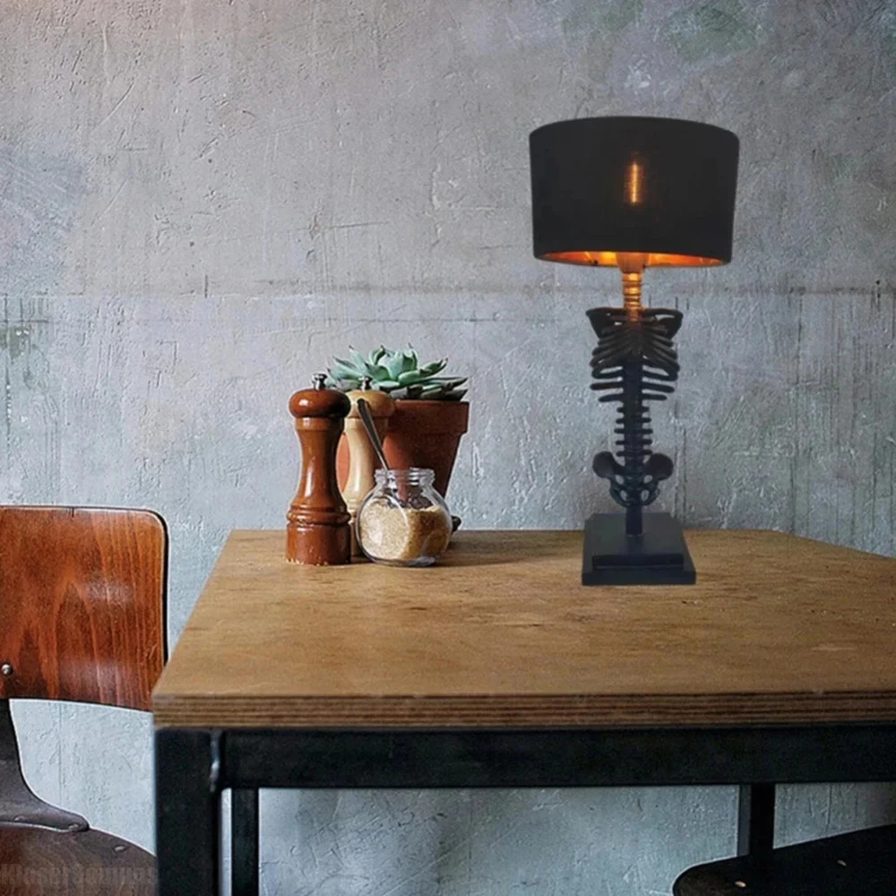 Искусственный Скелет 3d Статуя Настольная Лампа Для Спальни Хэллоуин Украшения