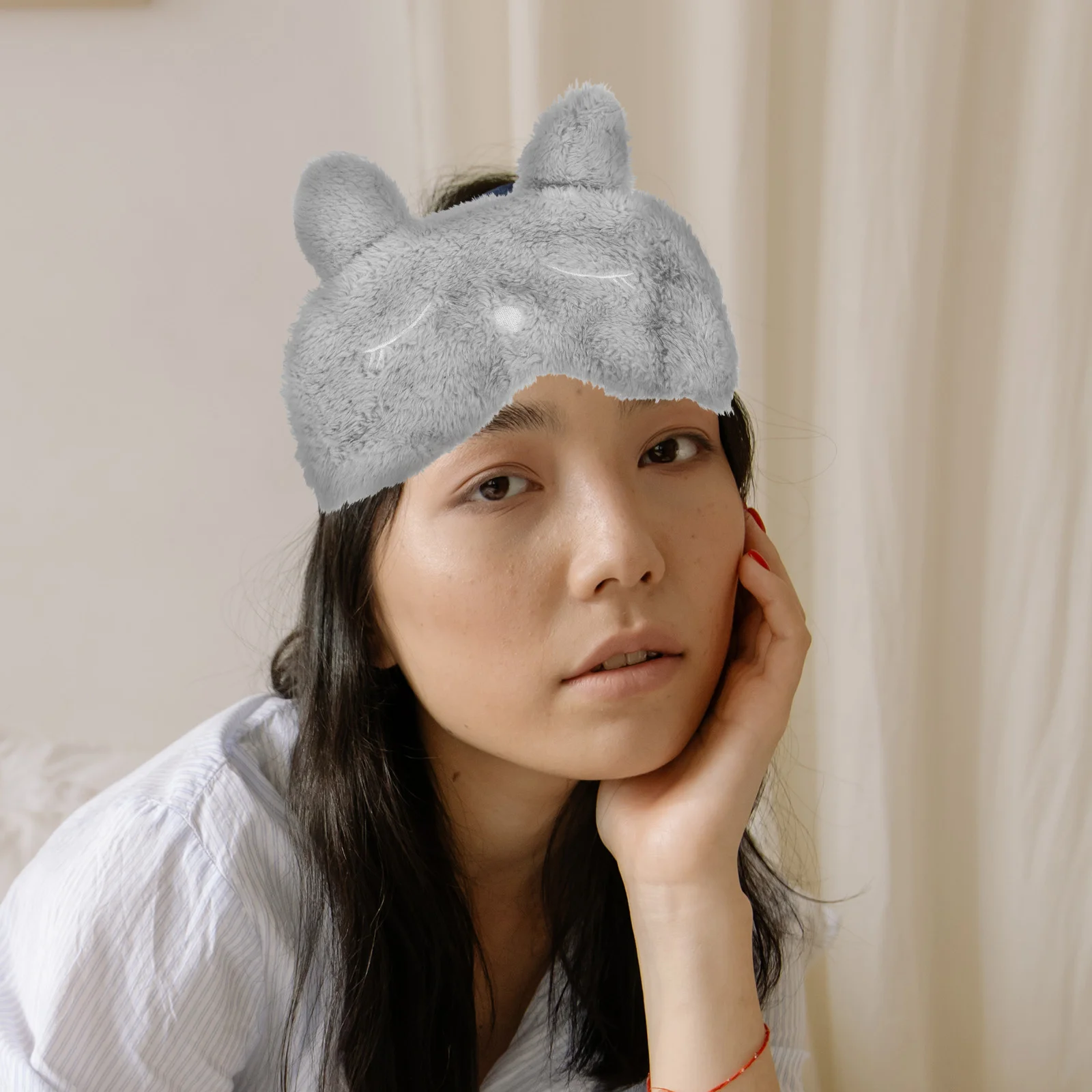 

Plush Eye Mask Eyeshade Cartoon Eye Mask Rabbit Cat Eye Patch for Sleep Nip