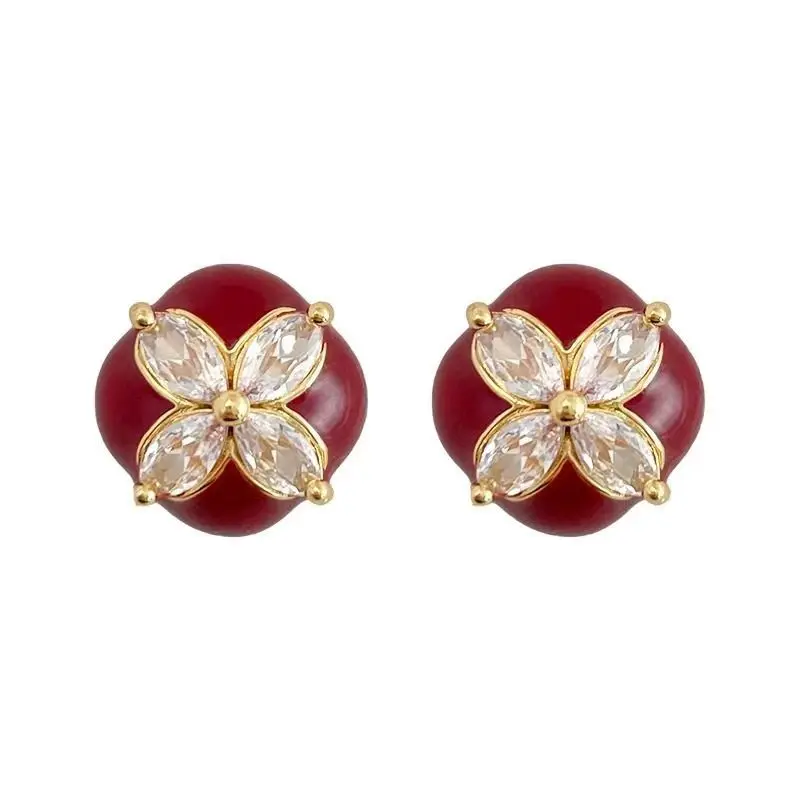 Серьги-гвоздики Good Reunion White Baihe Forward Same Sle женские серьги-гвоздики с клевером и