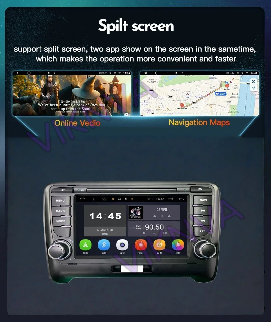 Фото Для Audi TT MK2 8J 2006-2014: Автомагнитола Android 13, мультимедийная система, GPS-навигация, Carplay, интеллектуальные системы, 2 DIN №5