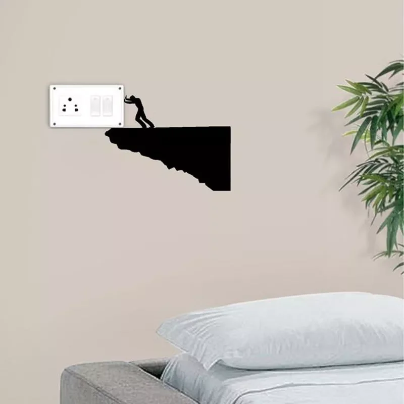 

NEW2022 Creativity Cliff Push Things Switch Sticker For Switch Decoration Vinyl Home Decor Decals Waterproof Interesting Wall St