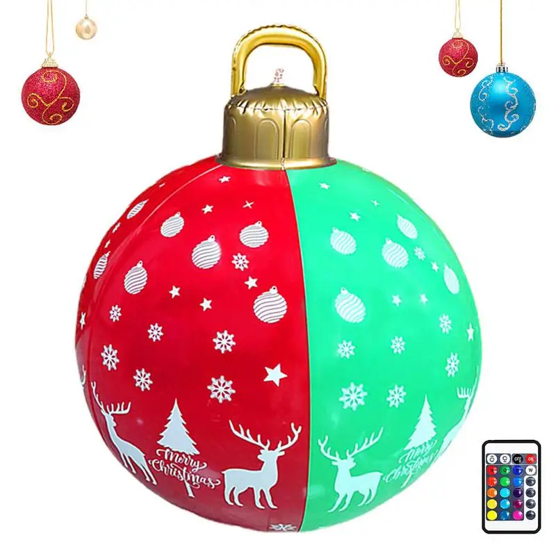 

60cm Large PVC Christmas Balls Decorations Christmas Tree Gift Christmas Home Outdoor Lighted Inflatable Ornaments New Year