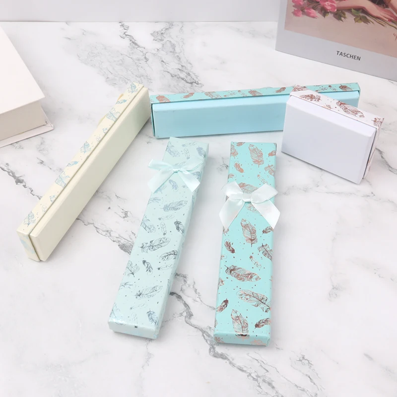 VHT 12Pcs/Lot Paper Jewelry Gift Box Multicolor Pendant Necklace Box Storage Cardboard Party Gift Case Wholesale