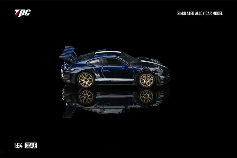 Фото Коллекционная миниатюрная модель автомобиля TPC 1:64 GT3 RS GT Silver / White Blue / Metallic Blue, литая под давлением №1