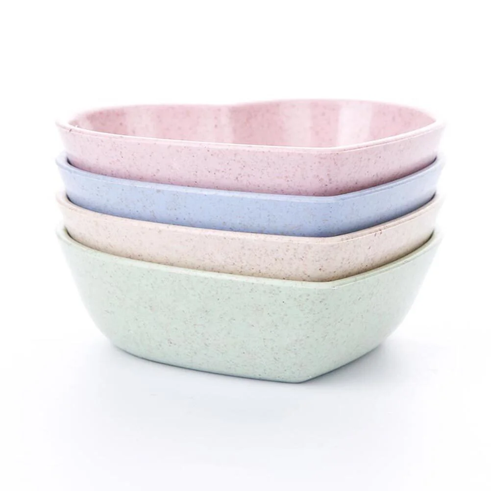

4 Pcs Mini Plates Soybean Dish Sauce Salt Love Heart Shape Vinegar Seasoning Dishes