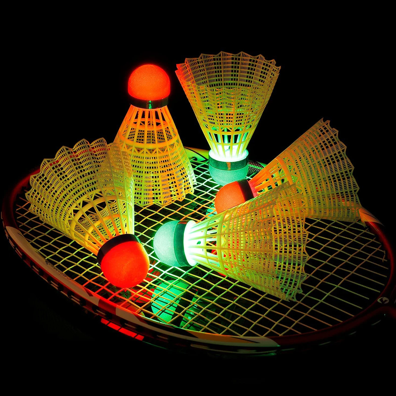 

Dark Night LED Glowing Light Up Badminton Shuttlecocks Colorful Lighting Balls Indoor And Outdoor Sports