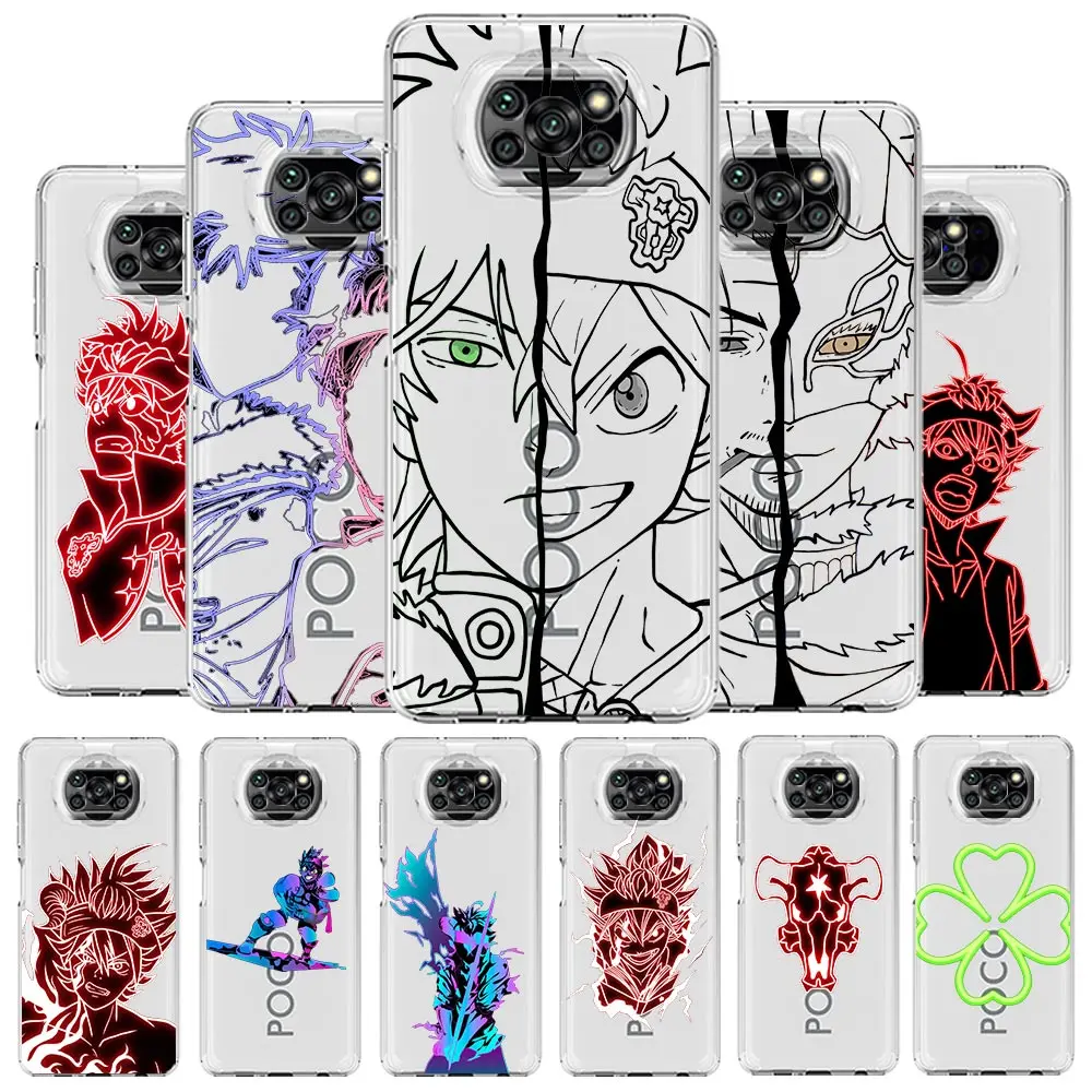 

Asta Black Clover Neon Phone Case for Xiaomi Poco X3 NFC X5 Pro X4 F4 GT F3 M3 M4 Mi 12 11 Lite 5G 11X Ultra 11T Pro 11i Cover