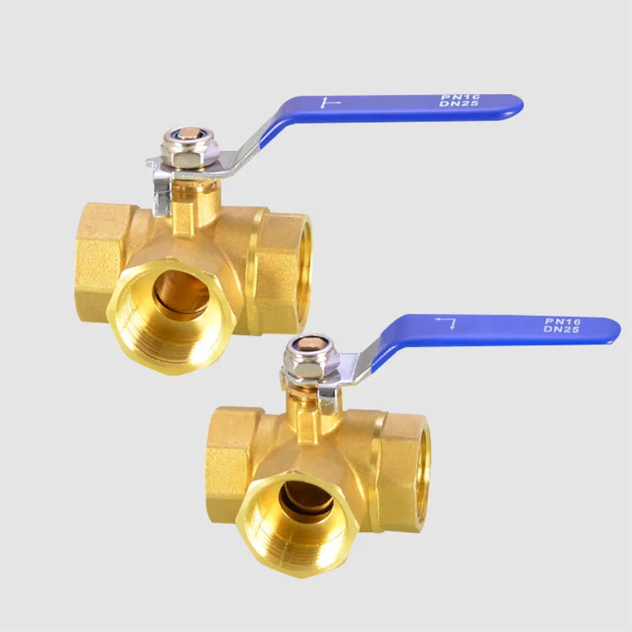 

1/4" 3/8" 1/2" 3/4"1" BSP Female Brass Full Port T-Port L-Port 3 Way Ball Valve Connector Adapter For Water Oil Air Gas