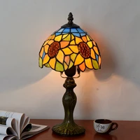20cm tiffany nordic brilliant stained glass vintage led sunflower home d%c3%a9cor desk lamp
