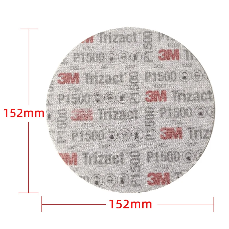 3M Trizact Clearcoat Disc 02088 Flocking Sponge Sandpaper 6 Inch Self-adhesive Back 1500 Grit Dry Water Sanding Paper