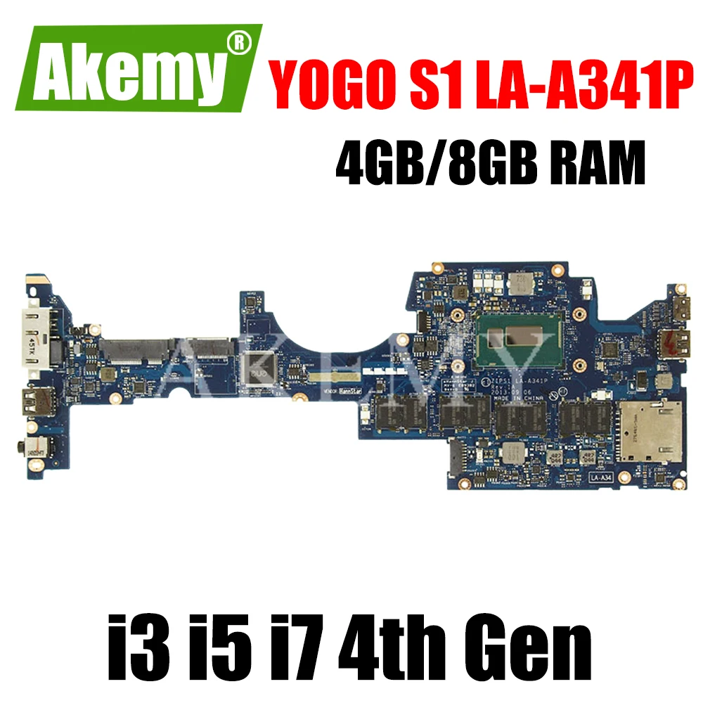 

LA-A341P Motherboard For Lenovo Thinkpad YOGA S1 Laptop Motherboard Mainboard CPU I3 I5 I7 4th Gen CPU 4GB 8GB RAM