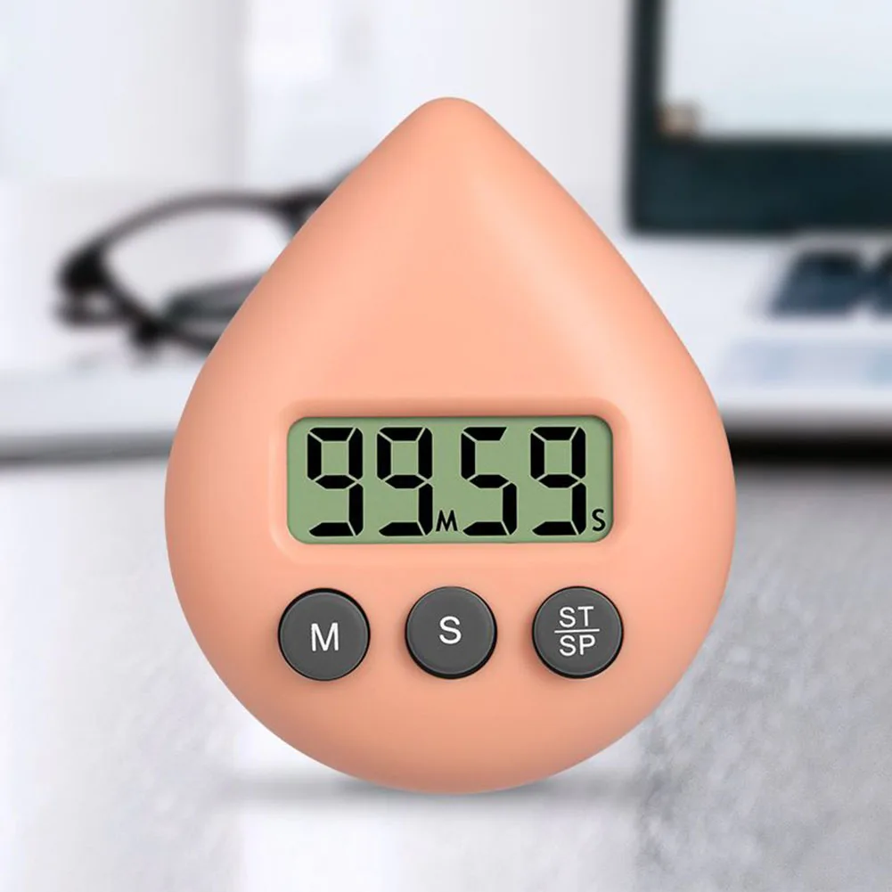 

Digital Kitchen Timer Water Drop Electronic Alarm Clock Three Color Waterproof Energy Saver Digital Timer For Shower Study Cook