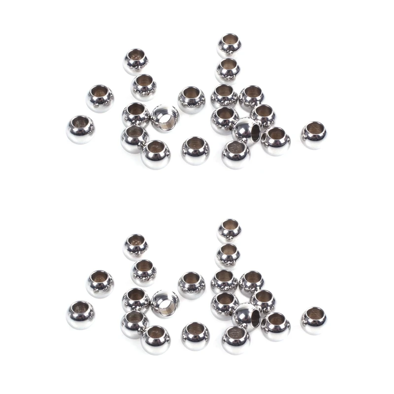 

40 Pieces Stainless Steel Beads Of Metal Craft Beads Size 6Mm For Jewelry Creation Jewelry Accessory