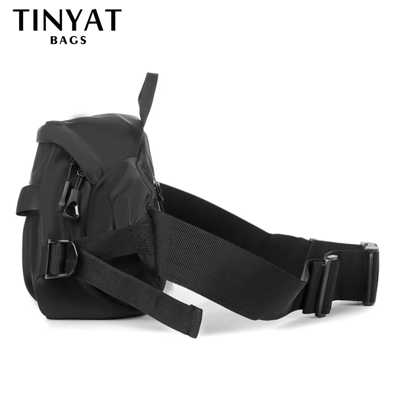 TINYAT Men's Chest Bag for 9.7' ipad Purse Phone Male Shoulder Bags Husband Large Capacity Waterproof Fashion Crossbody Bag