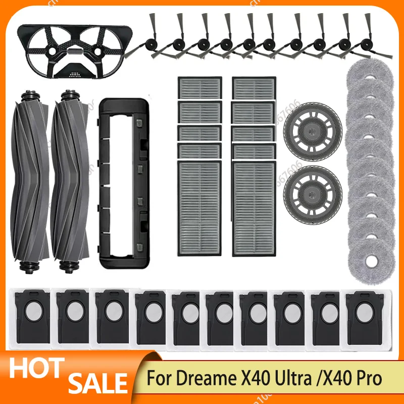 Роликовая боковая щетка Hepa-фильтр для пылесоса Dreame X40 Ultra/X40 Ultra/S30 Pro/MOVA P10 Pro/ Ultra