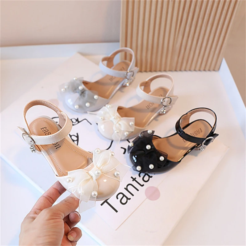

New Spring Summer Dance Shoes Girls Princess Performance Party Children High Heels Baby Student Leather Shoes Kids 02B