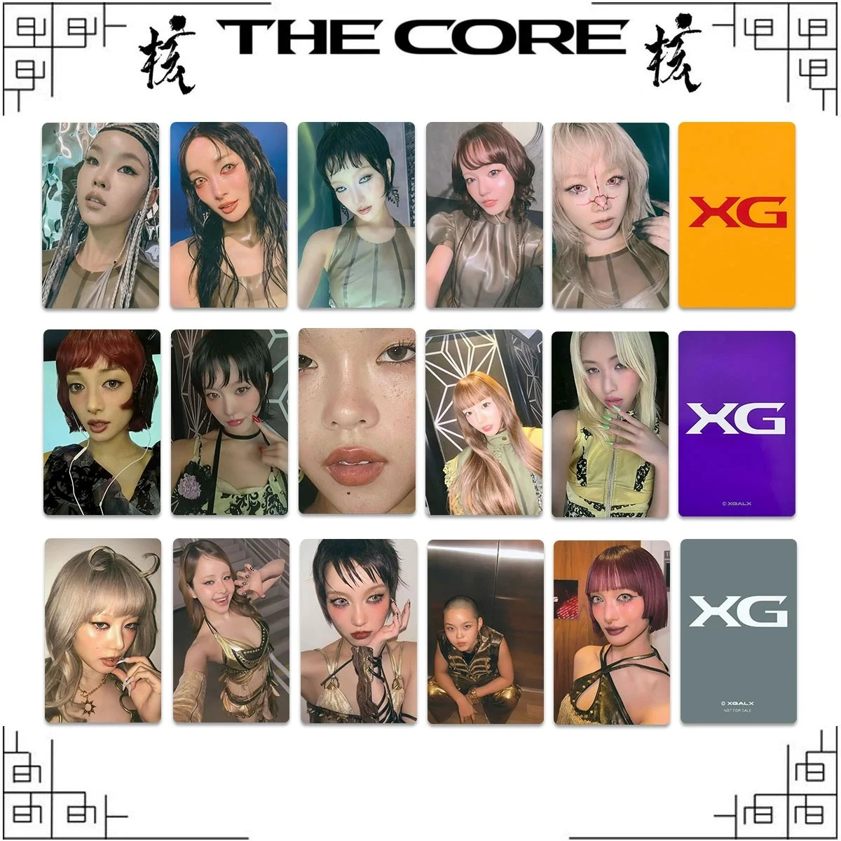 Фото Фотокарточки XG THE CORE: Коллекционные карточки с Джурином, Чисой, Хинатой, Харви, Джурой, Майей, Коконой для фанатов и косплея №3