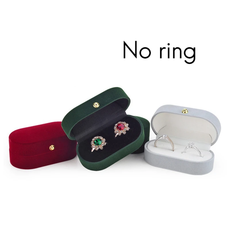 2X Velvet Silk Pair Ring Box Wedding Single Proposal Farewell Jewelry A |