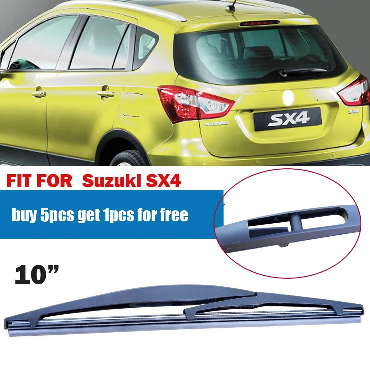 

1 шт. задний дворник для автомобиля, 10 дюймов, гибридный, для лобового стекла, аксессуары для авто, подходит для Suzuki SX4 YC102010-SX4