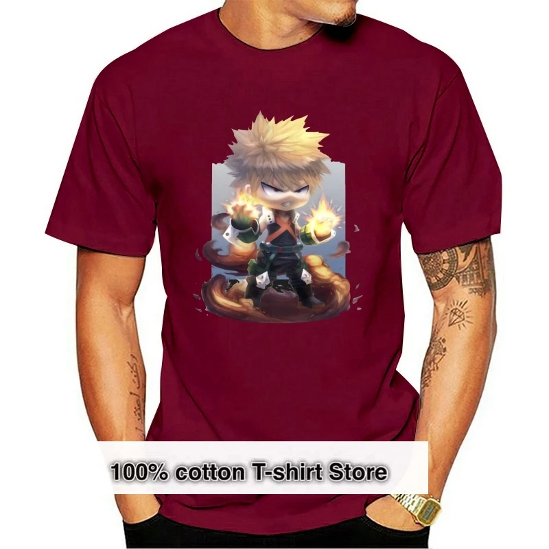 

Мужская футболка chibi bakugo, футболка для женщин и мужчин
