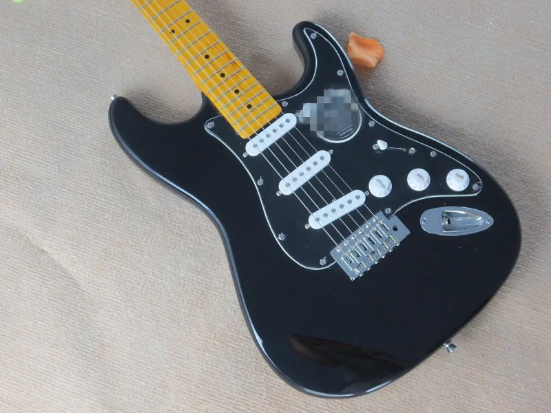 Черная электрическая гитара из розового дерева твердый корпус бас акустическая