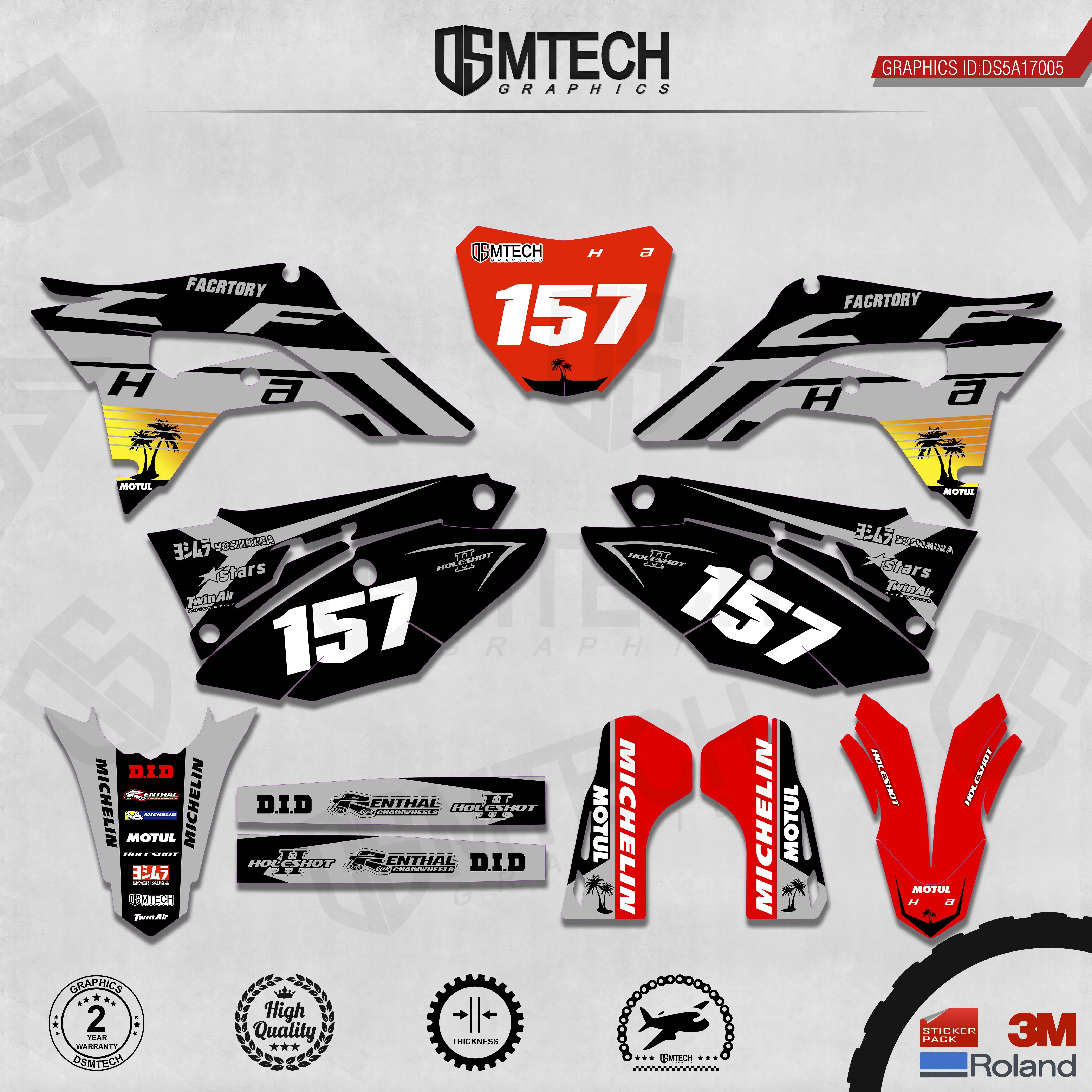 DSMTECH Customized Team Graphics Backgrounds Decals 3M Custom Stickers For 2018-2020 CRF250R 2017 2018 2019-2020 CRF450R 005