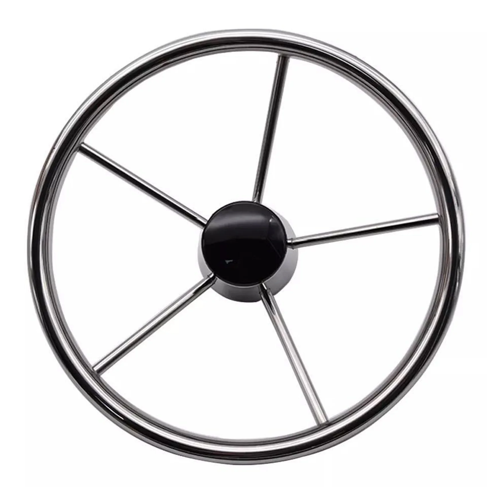 

Boat Steering Wheel Stainless Steel 5 Spoke 13.5inch for Most Marine Yacht Boat Boating Equipment Accessories