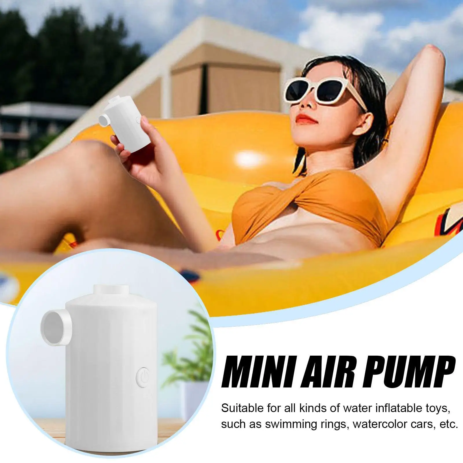 

Mini Air Pump Ultralight Usb Charging Abs Material Gadgets Inflatable Color Outdoor White Pump I2w7