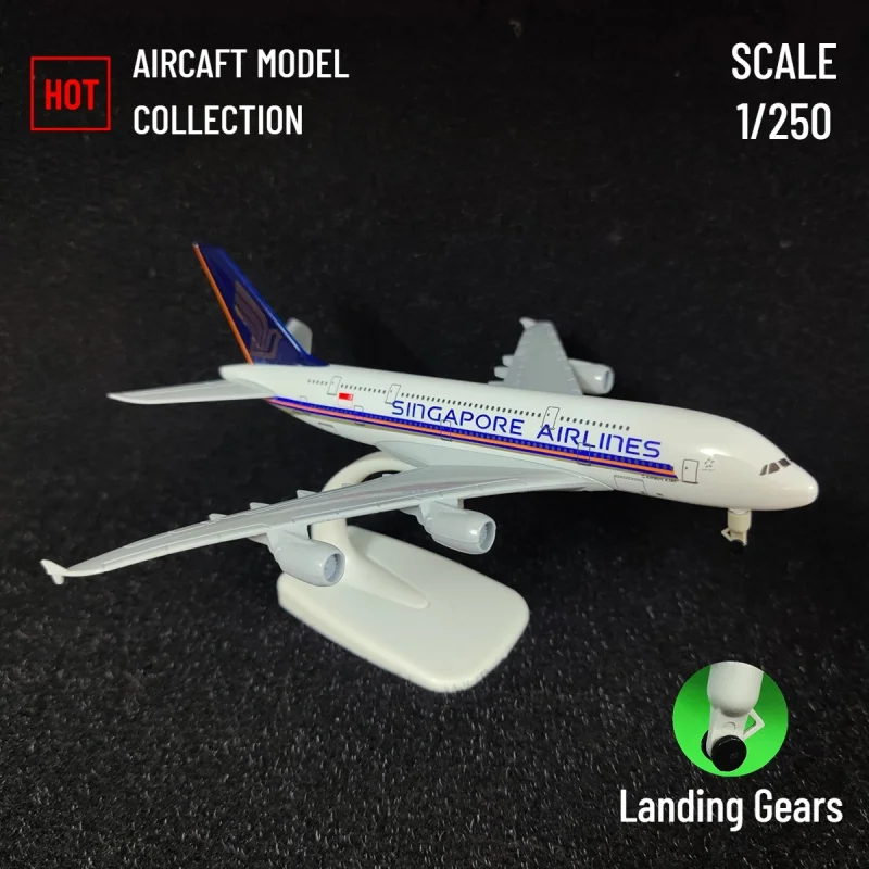 

Scale 1:250 Metal Aviation Replica 20cm, Singapopre A380 Aircraft Model Airplane Miniature, Xmas Gift Kids Toys for Boys