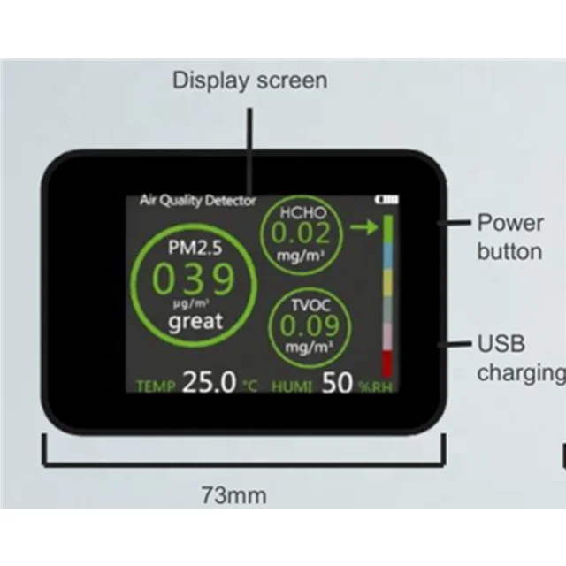 

air quality particle pm dust detector Multi Air Quality Detector with LCD display